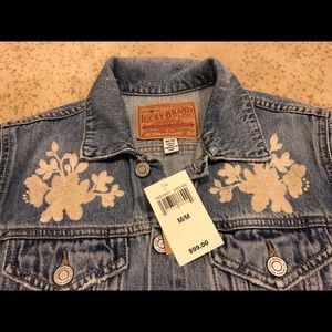 NWT Lucky Brand Embroidered Jean Jacket